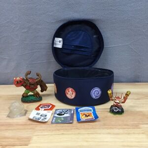 Skylanders Spyros Adventure Case Tree Rex Trigger Happy Figures Cards Lot